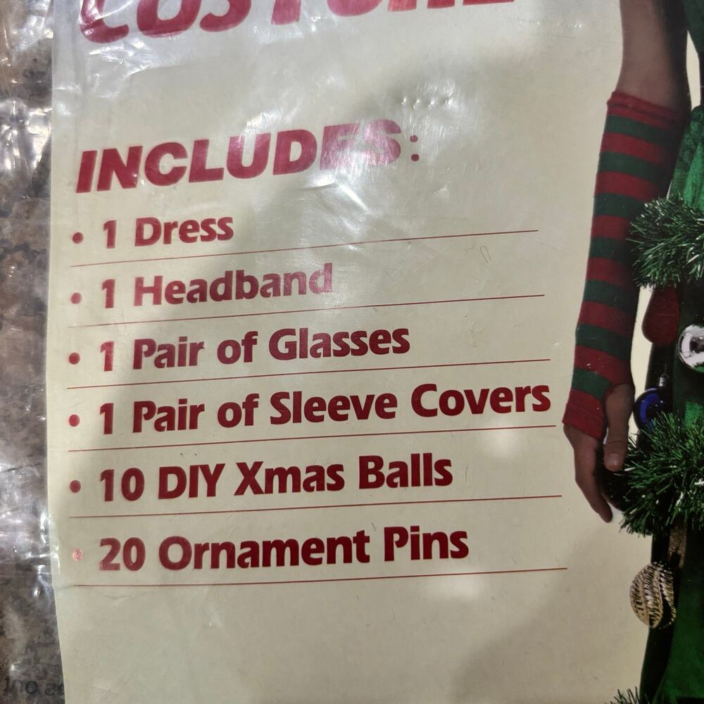 Christmas Tree Dress Costume Womens Size XL Ornaments Star Holiday - Picture 5 of 16